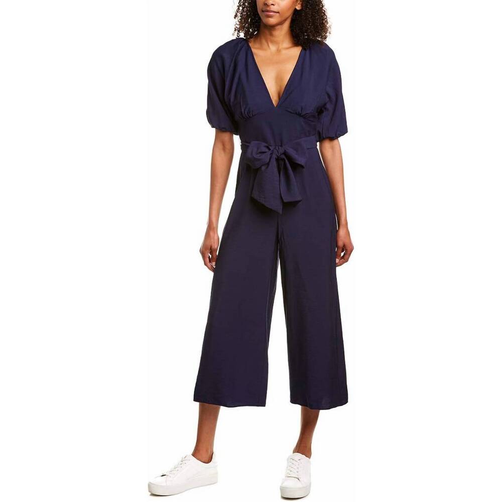 NEW KEEPSAKE luminous wide leg cropped jumpsuit in navy